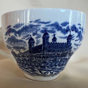 Enoch Wedgwood English Tea Cup, Coffee Cup, "Royal Homes of Britain" Blue White